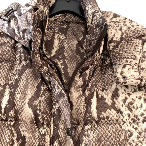 AQUA Python Snakeskin Print Puffer Jacket - Picture 3 of 6